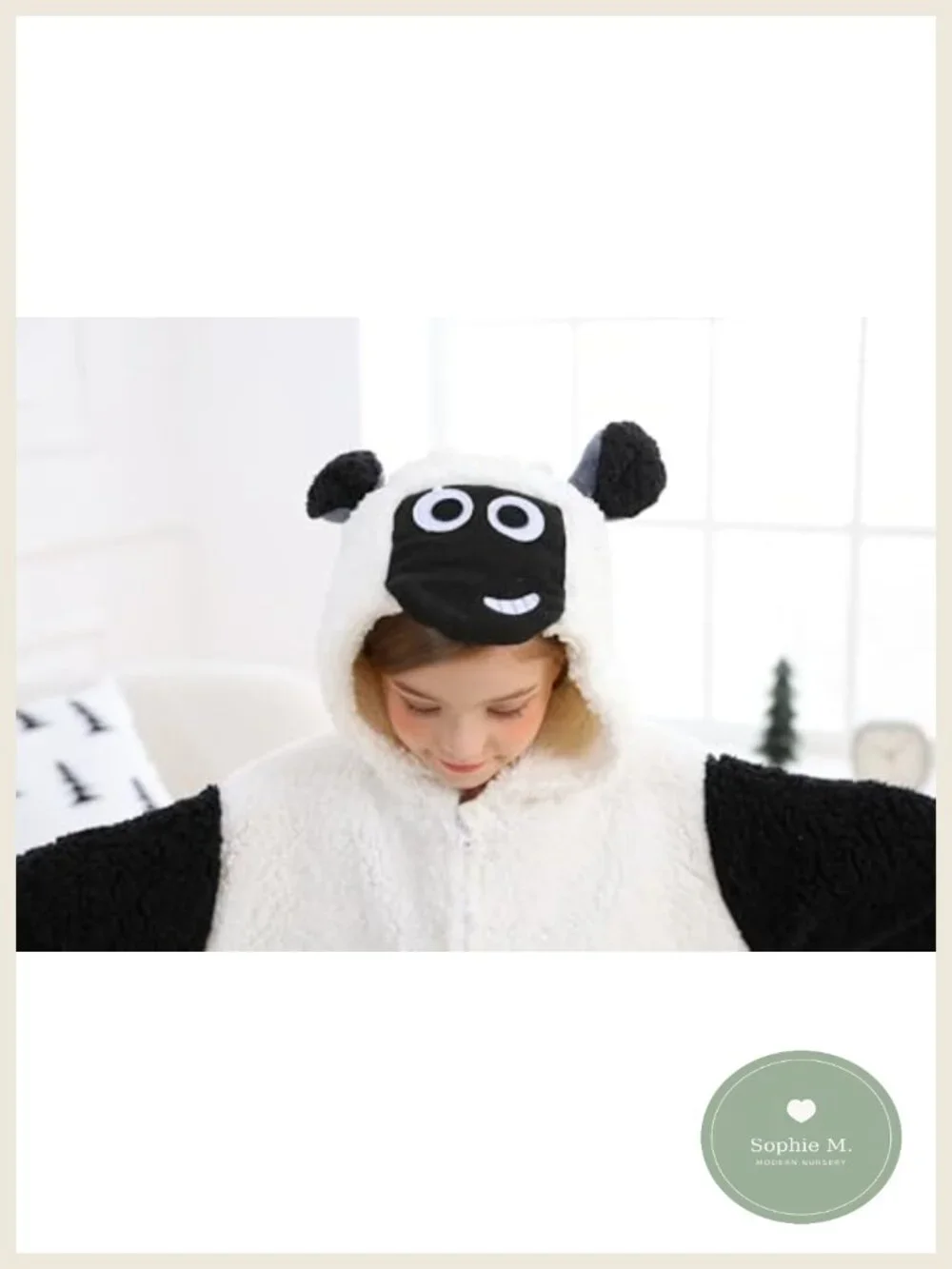 Sheep Onesie Pajamas Kids Animal Costume Sleepwear Cosplay Jumpsuit 4-12Y